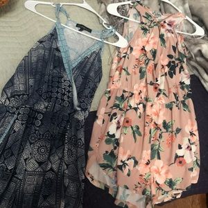 Blue & pink rompers